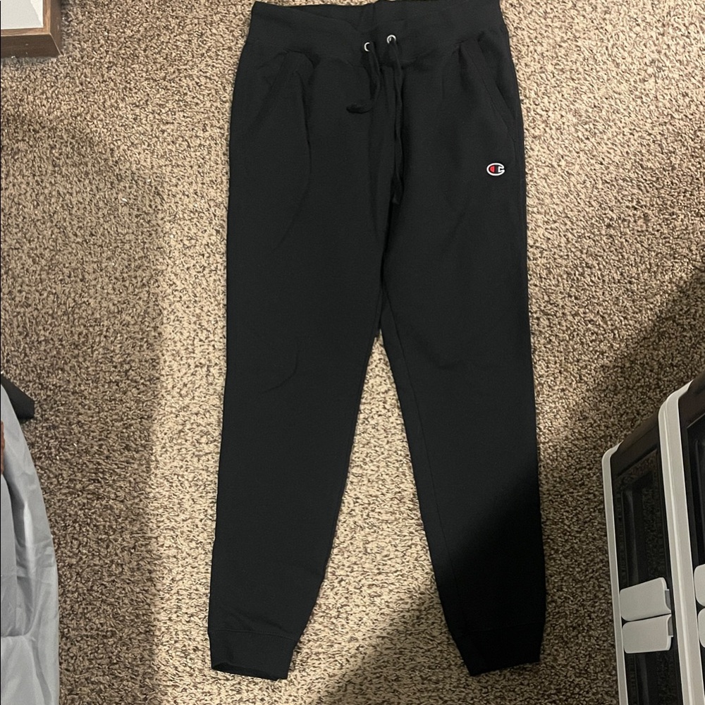 Champion Black Jogger Pants with Small Logo